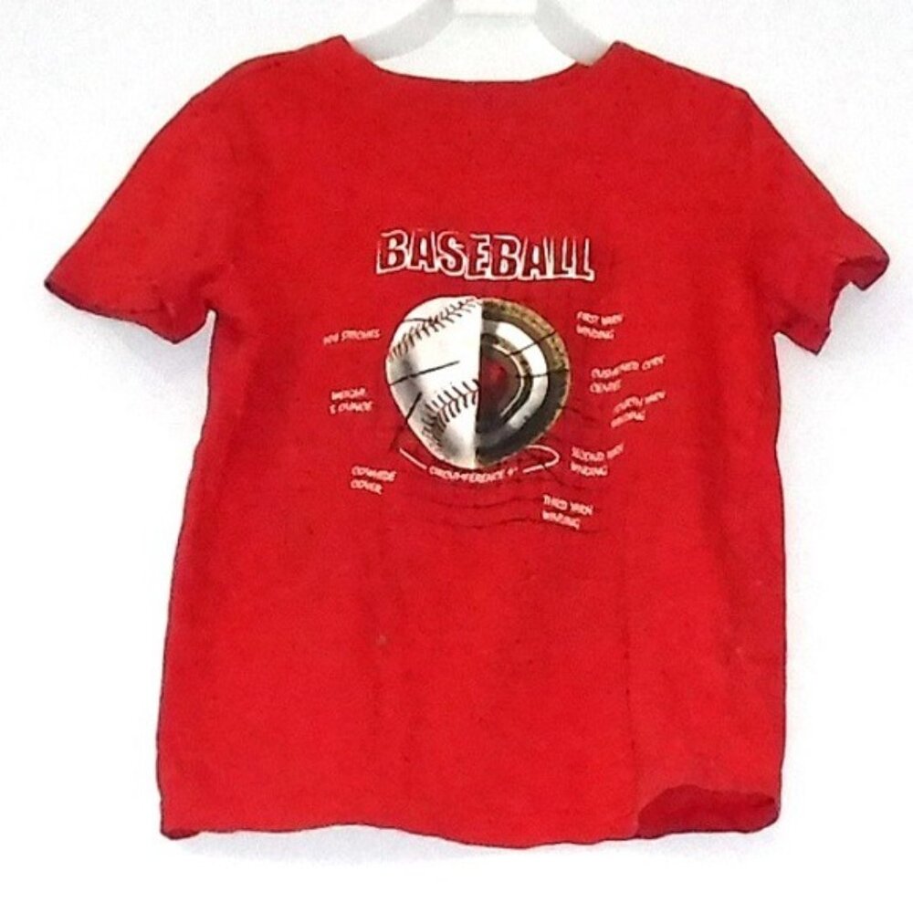 Boy's Size 6/7 Short Sleeve Baseball Tee Shirt. Cat & Jack Brand. Color Is Red.